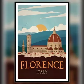 Toile diamond painting vintage Florence Italie strass brillants