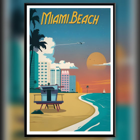 Kit pittura diamante Miami Beach strass scintillanti su tela
