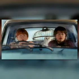 Diamond painting canvas flying car Harry Potter shiny rhinestones