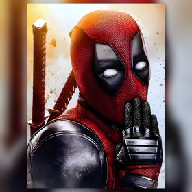 Diamond painting kit Portrait Mystérieux Deadpool Marvel sparkling rhinestones on canvas