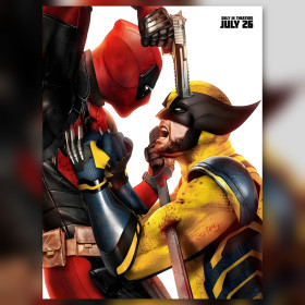 Duello Marvel Deadpool Wolverine diamond painting strass brillanti tela ricamata