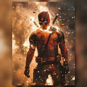 Deadpool Marvel Maître du Chaos diamond painting strass brillants toile terminée