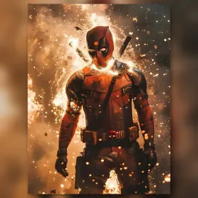 Marvel Deadpool Master of Chaos diamond painting shiny rhinestones finished canvas