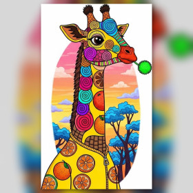 Giraffa colorata vitamin pop diamond painting strass lucidi tela finita