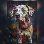 Dalmatien aux taches multicolores en diamond painting strass brillants