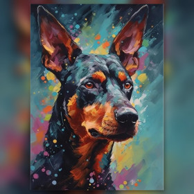Diamond painting chien Gordon Setter coloré avec strass brillants