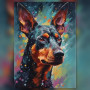 Diamond painting chien Gordon Setter coloré avec strass brillants