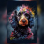 Caniche royal coloré en diamond painting avec strass brillants