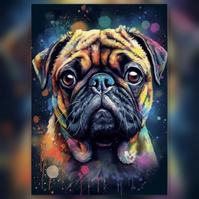 Carlin coloré portrait diamond painting strass brillants toile artistique
