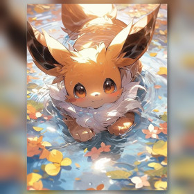 Evoli Herbstbad Diamond Painting glänzende Strasssteine bunte Blätter