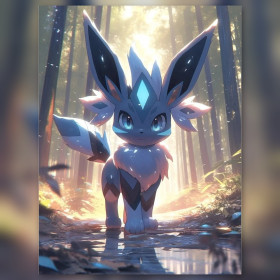 Glaceon sentiero boschivo pittura a diamanti strass brillanti foresta luminosa