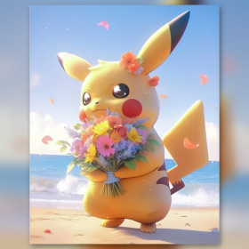 Kit pittura diamante Pikachu, Brise de Plage strass scintillanti su tela
