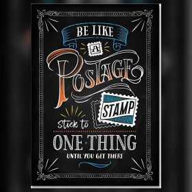 Diamond painting canvas motivational stamp stick to one thing shiny rhinestones
