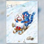 Diamond painting luge enneigée chats farceurs strass brillants