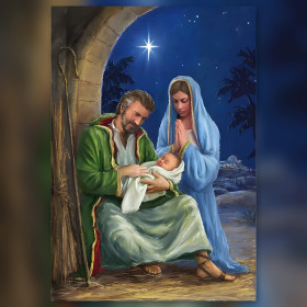 Nativité sous l'étoile de Bethléem diamond painting strass brillants
