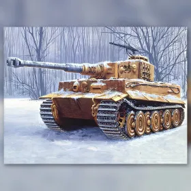 Diamond painting kit Tigre de la Forêt Hivernale sparkling rhinestones on canvas