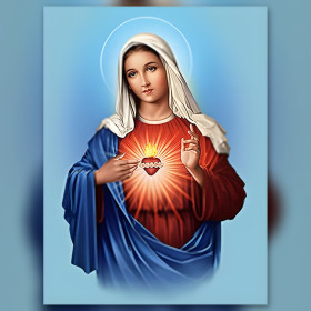 Immaculate Heart Virgin Mary diamond painting kit shiny rhinestones canvas