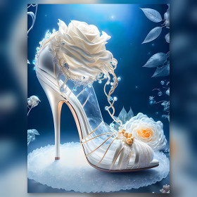 Scarpe bianche rose di ghiaccio strass diamond painting ricamo