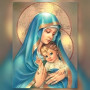 Diamond painting kit Vierge Marie et Enfant Jésus en Broderie Diamant sparkling rhinestones on canvas