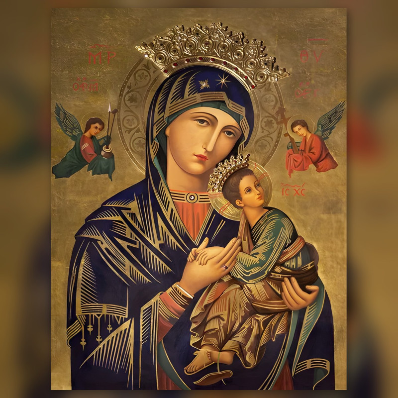 Byzantine Virgin Mary and Child Jesus diamond painting sparkling rhinestones