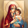 Virgin Mary and Child Jesus sacred icon diamond painting shiny rhinestones