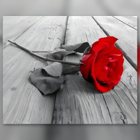 Rosa rossa strass brillanti su legno invecchiato tela diamond painting
