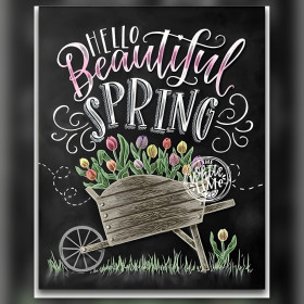 Carriola di tulipani colorati hello beautiful spring pittura a diamante strass lucidi
