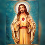 Sacred Heart of Jesus diamond painting shiny rhinestones religious canvas art