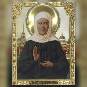 Diamond painting kit Sainte Matrona de Moscou : Icône Orthodoxe en Broderie Diamant fonkelende steentjes op canvas