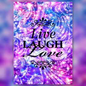 Live Laugh Love diamond painting starry sky purple shiny rhinestones