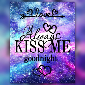 Diamond painting baiser galactique calligraphie amour étoiles strass brillants