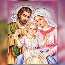 Sainte Famille aux lys blancs diamond painting strass brillants