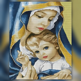 Diamond painting Virgin Mary and Baby Jesus sparkling rhinestones