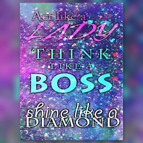 Diamond painting canvas motivational quote lady boss galaxy background sparkling rhinestones