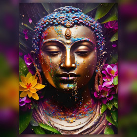 Toile de diamond painting Bouddha aux Larmes de Lumière broderie diamant kit complet