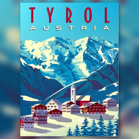 Toile de diamond painting Village Alpin au Cœur des Alpes Autrichiennes broderie diamant kit complet