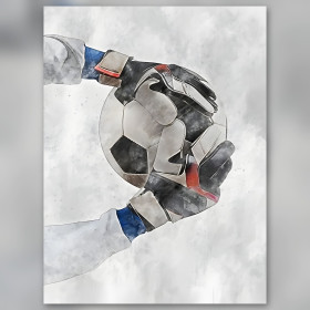 Diamond Painting Torwarthände halten Fußball glänzende Strasssteine Kunstwerk