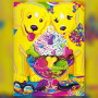 Diamond painting chien jaune sundae coloré strass brillants