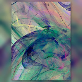 Psychedelic vortex diamond painting canvas with fluid gradients and shiny rhinestones