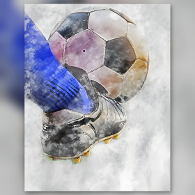 Pied de footballeur aquarelle diamond painting strass brillants