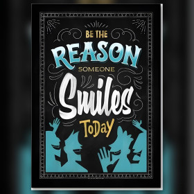 Diamond painting canvas smile today quote shiny rhinestones teal black