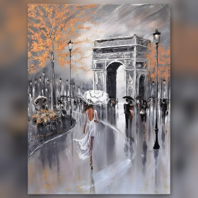 Diamond painting Parijs regenboog Arc de Triomphe glinsterende steentjes