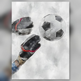 Soccer goalkeeper gloves and ball diamond painting kit shiny rhinestones artwork