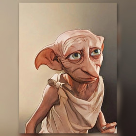 Dobby Hauself Diamond Painting glänzende Strass fertige Leinwand Kunstwerk