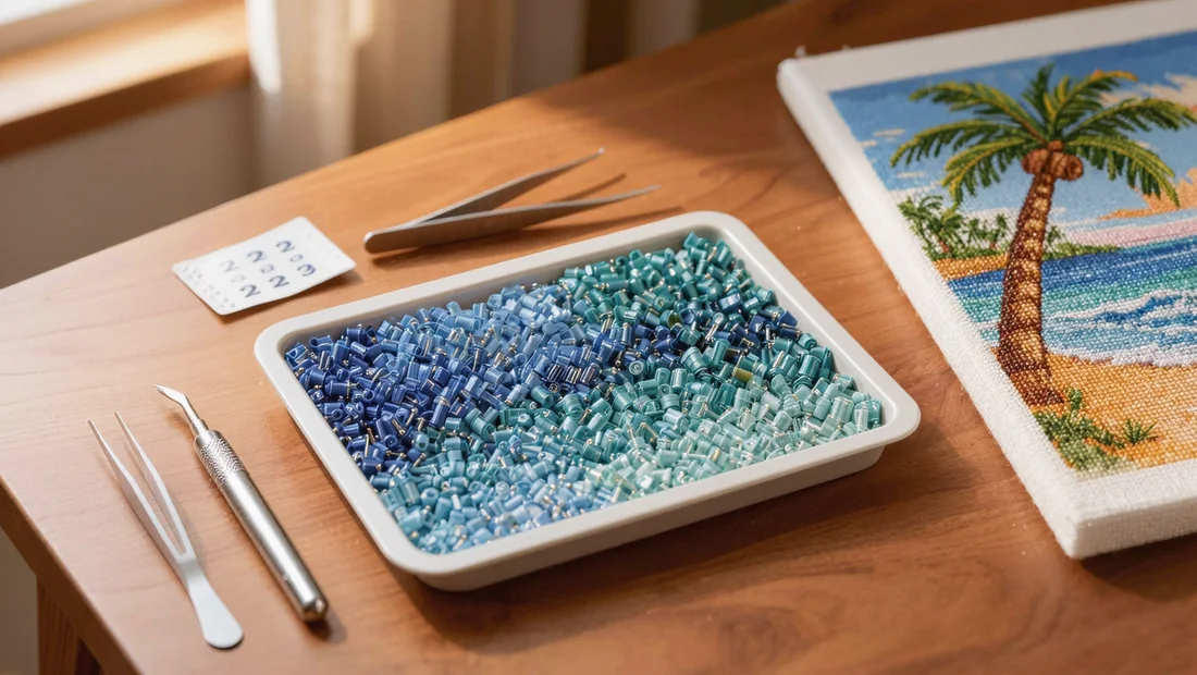 Accessoires et diamants triés pour un diamond painting Stitch