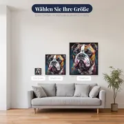 Französische Bulldogge in Farben Diamond Painting – verfügbare Größen