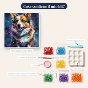 Collie, Dolcezza ed Eleganza - Diamond Painting – contenuto del kit
