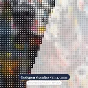 Dalmatiër met Veelkleurige Vlekken Diamond Painting – close-up van de steentjes