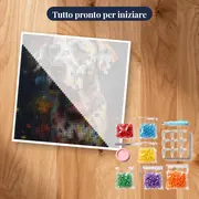 Dalmata con Macchie Multicolori Diamond Painting – kit pronto per iniziare
