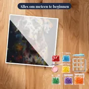 Dalmatiër met Veelkleurige Vlekken Diamond Painting – pakket klaar om te beginnen